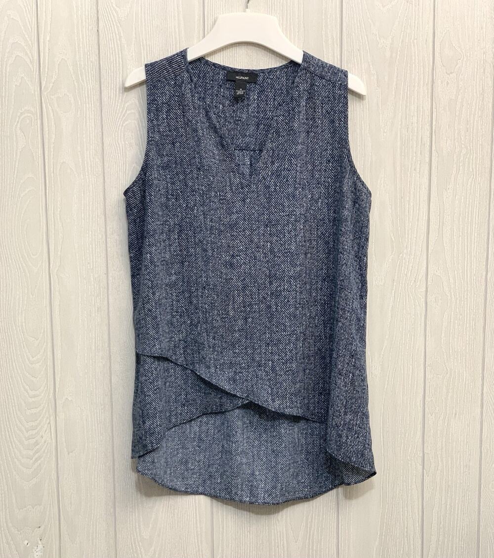 Alfani Blue Sleeveless V-Neck Top Size 4
